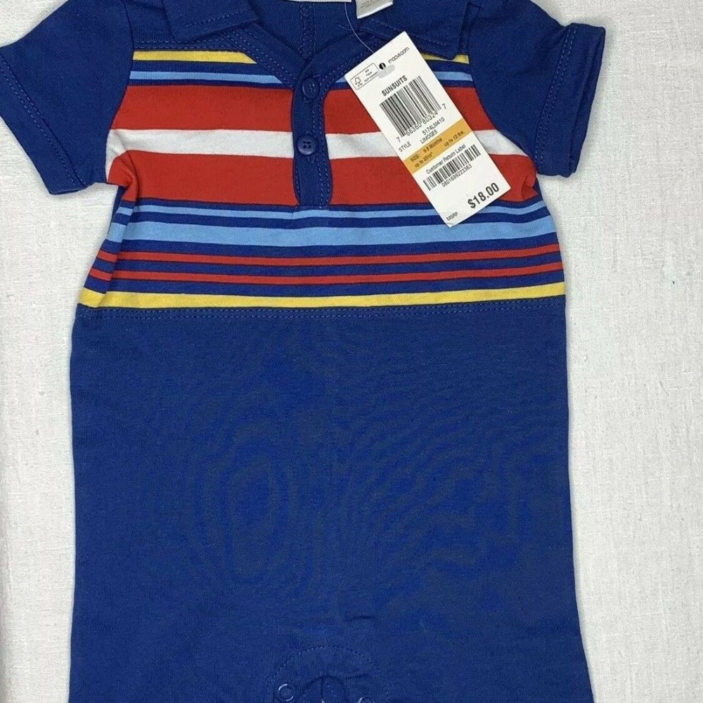 First Impressions Infant Baby One-Pc Blue Romper